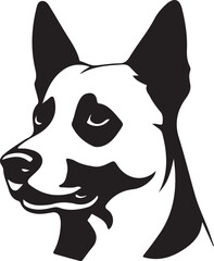 A black and white dog silhouette design - logotype dog icon silhouette design 