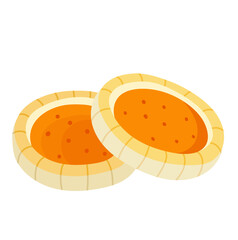 Sweet Cookies with Jam Snack Illustration Isolated on White Background