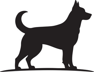 A black and white dog silhouette design - logotype dog icon silhouette design 