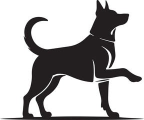 A black and white dog silhouette design - logotype dog icon silhouette design 