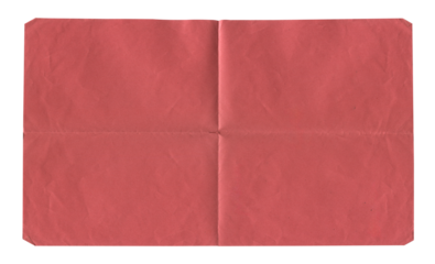 blank antique red paper texture pattern with folding marks background isolated