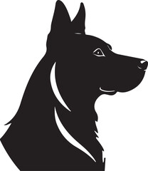 A black and white dog silhouette design - logotype dog icon silhouette design 