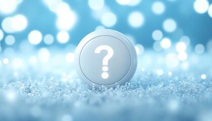 A white question mark on a large