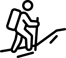 Hiking Line Icon