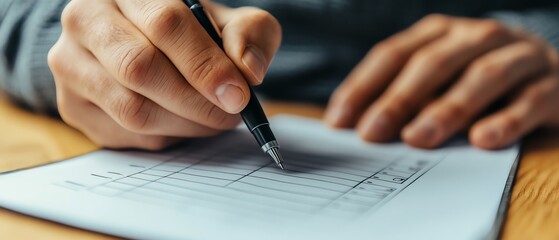 Professional businessman giving final approval on a detailed project checklist