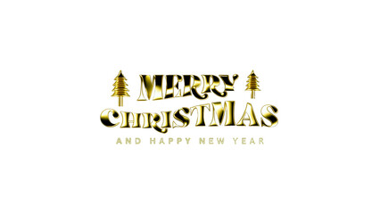 Merry Christmas and Happy New Year on transparent background