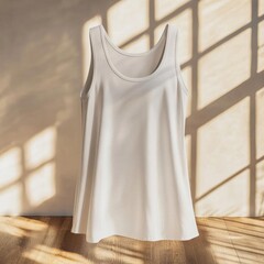 White Tank Top Mockup with Natural Light