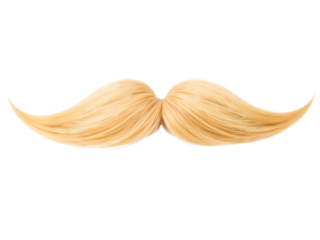A large, curly, blond mustache background isolated on white