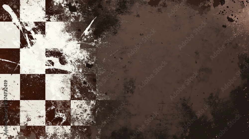 Poster abstract grunge checkered background with distressed texture.