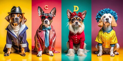 Naklejka premium Adorable Dogs A-Z: Fashion Photography Stock Photos