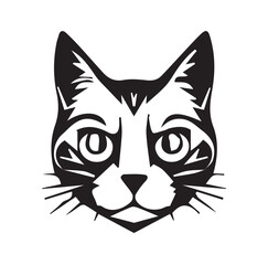 Cat black and white vactor design