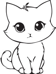 Cat black and white vactor design