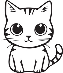 Cat black and white vactor design