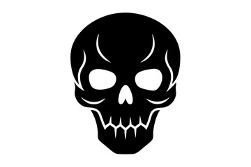 Skull Silhouette Illustration for Artistic and Scary Designs
