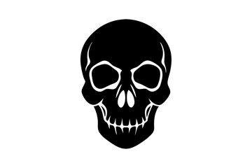 Skull Silhouette Illustration for Artistic and Scary Designs
