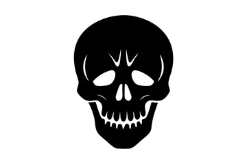 Skull Silhouette Illustration for Artistic and Scary Designs
