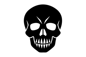 Skull Silhouette Illustration for Artistic and Scary Designs
