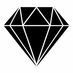 Elegant Diamond Icon Silhouette Design Perfect for Minimalist Projects
