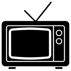 Simple and Minimalist Television Icon Silhouette Perfect for Any Design
