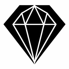 Elegant Diamond Icon Silhouette Design Perfect for Minimalist Projects
