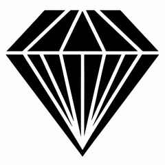 Elegant Diamond Icon Silhouette Design Perfect for Minimalist Projects
