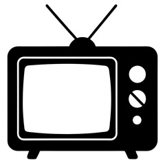 Simple and Minimalist Television Icon Silhouette Perfect for Any Design
