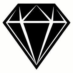 Elegant Diamond Icon Silhouette Design Perfect for Minimalist Projects
