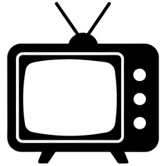 Simple and Minimalist Television Icon Silhouette Perfect for Any Design
