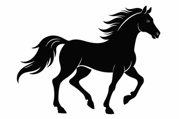 Elegant Horse Icon Silhouette Illustration Perfect for Logos Art and Graphic Design Projects
