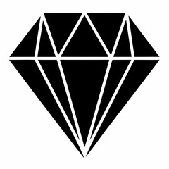 Elegant Diamond Icon Silhouette Design Perfect for Minimalist Projects
