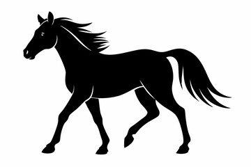 Elegant Horse Icon Silhouette Illustration Perfect for Logos Art and Graphic Design Projects
