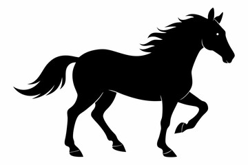 Elegant Horse Icon Silhouette Illustration Perfect for Logos Art and Graphic Design Projects
