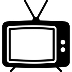 Simple and Minimalist Television Icon Silhouette Perfect for Any Design
