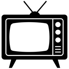 Simple and Minimalist Television Icon Silhouette Perfect for Any Design

