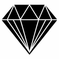 Elegant Diamond Icon Silhouette Design Perfect for Minimalist Projects
