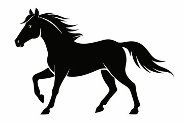 Elegant Horse Icon Silhouette Illustration Perfect for Logos Art and Graphic Design Projects
