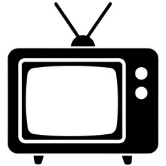Simple and Minimalist Television Icon Silhouette Perfect for Any Design
