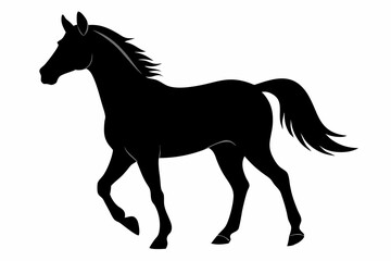 Elegant Horse Icon Silhouette Illustration Perfect for Logos Art and Graphic Design Projects
