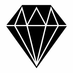 Elegant Diamond Icon Silhouette Design Perfect for Minimalist Projects
