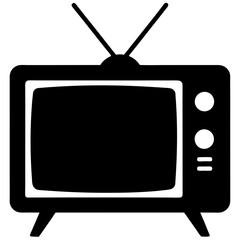Simple and Minimalist Television Icon Silhouette Perfect for Any Design
