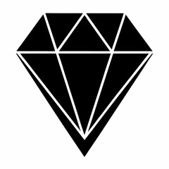 Elegant Diamond Icon Silhouette Design Perfect for Minimalist Projects
