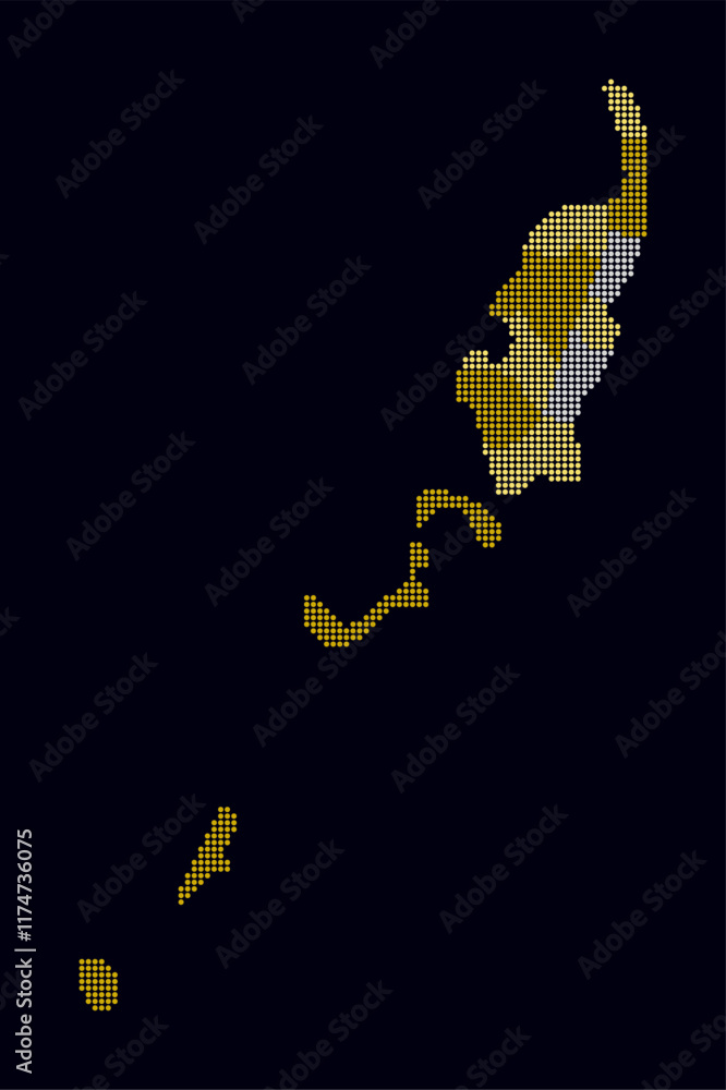 Poster palau dotted map. digital style map of the country on dark background. palau shape with circle dots.