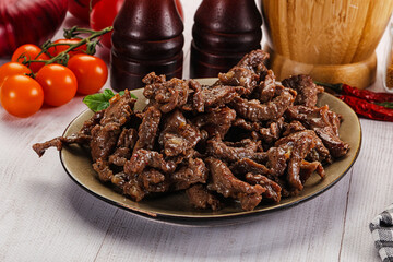 Stew beef slices with gravy
