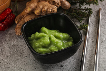 Green organic asian Wasabi seasoning