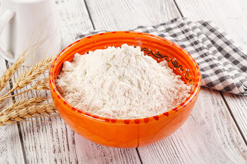 Wheat flour heap for bake
