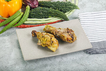 Chicken leg tikka with spices