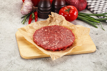 Raw beef burger cutlet minced meat