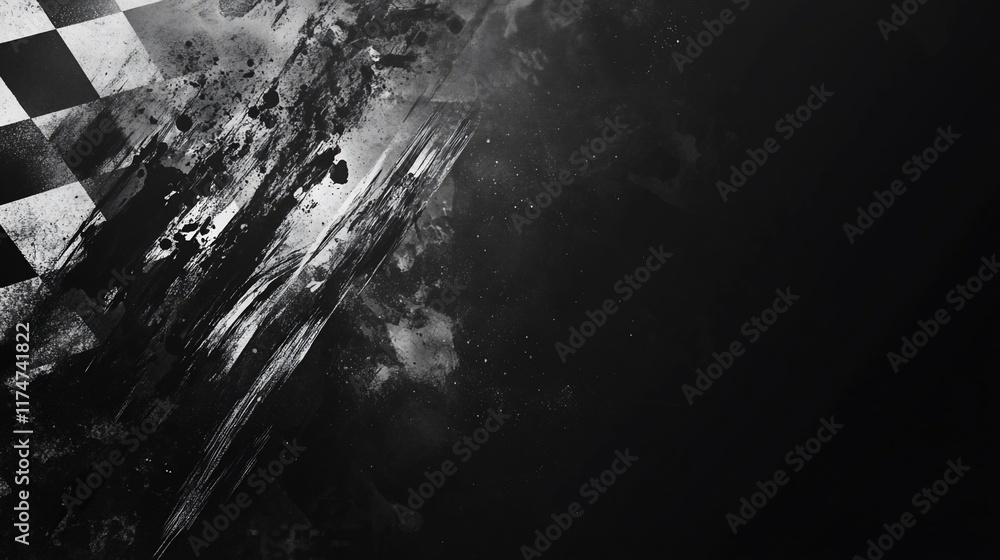 Poster abstract checkered flag background with grunge texture. (10)