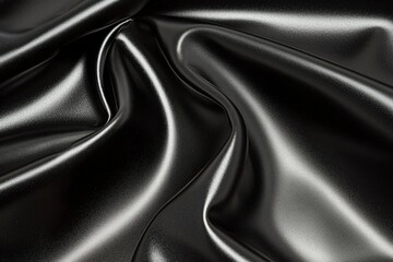 Fototapeta premium Dark Draped Satin Fabric Shows Smooth Texture