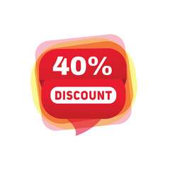 40 percent discount sale label for great promotions and offers, vector illustration design.